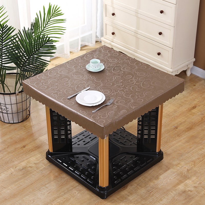 烤火桌罩电炉罩正方形防水防油防烫免I洗桌布皮罩电烤炉茶几布罩