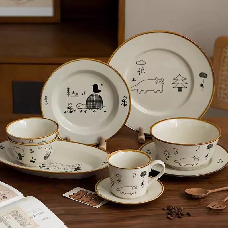拾器集陶瓷餐具套装新款2025碗盘碟子可爱女生礼物搬新家乔迁结婚