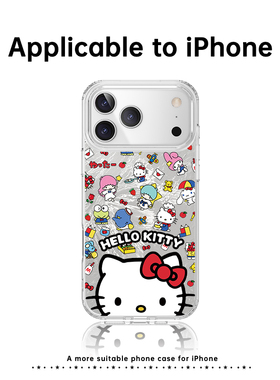 HelloKitty苹果16ProMax手机壳iPhone15Por保护套ip14Plus磁吸i13pm新款防摔透明卡通超好看带挂绳女KT猫适用