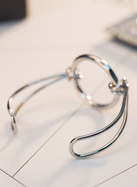 新款情侣手镯 简m大圆开口手镯环 小清新首饰饰品 厂家直销