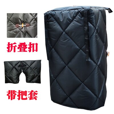 中小型电动车挡风被冬季加绒w加厚分体式电瓶车挡腿罩防水保暖防