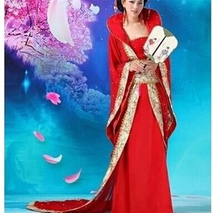 新款古装唐装g汉服贵妃装拖尾皇后服装大明公主舞台演出服影楼写