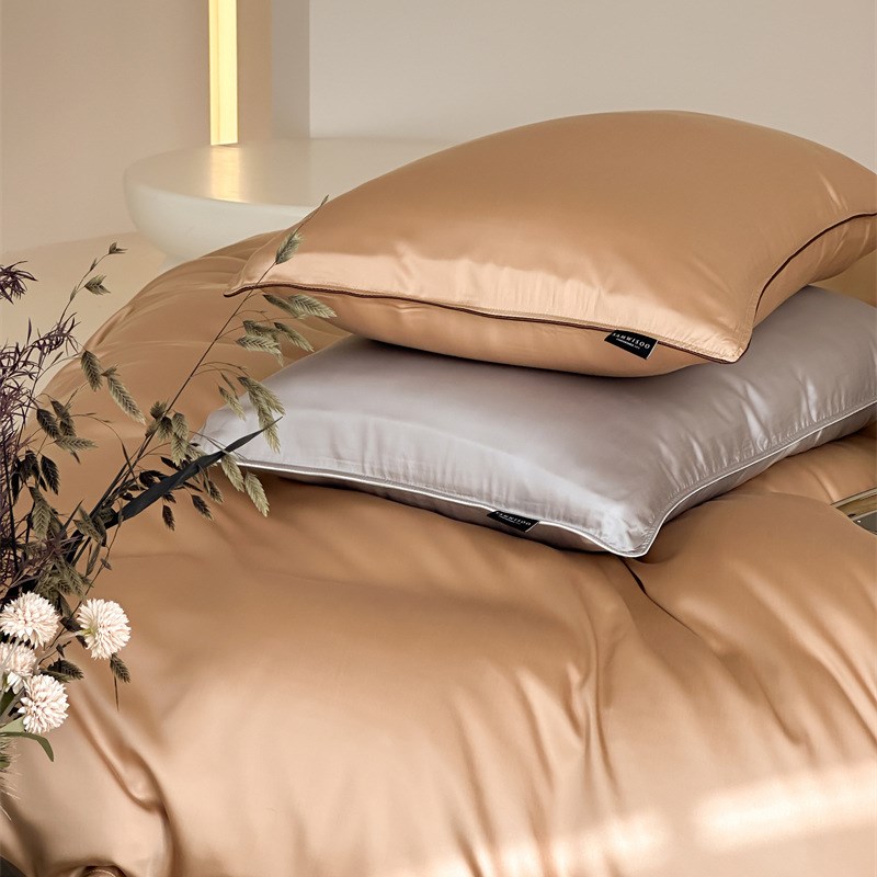 60s兰精c天丝纯色棕色床上四件套1.5m1.8床单被套丝滑裸莱赛尔纤