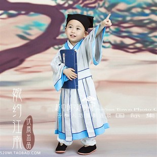 儿童书童表演服装男n童弟子规古装汉服演出服女童国学三字经孔子