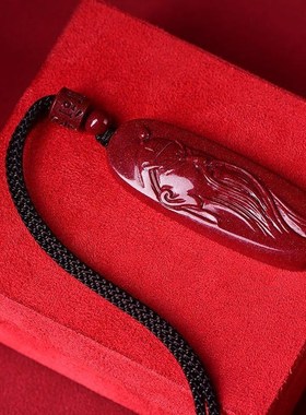 原矿紫金砂关h公吊坠情侣款朱砂关二爷挂件武财神平安项坠