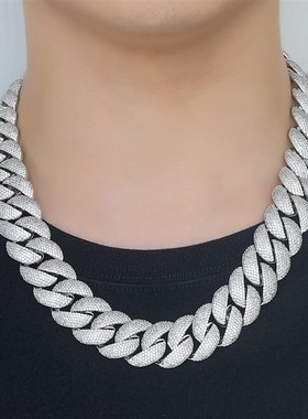 欧美嘻哈b22mm泡泡古巴链项链潮牌个性男士嘻哈饰品项链跨境包邮