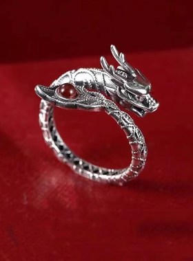 明杰  新品神龙摆尾戒指环尾戒小众设计个性.高级感气质