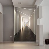 简约现代玄关背景墙壁纸进门墙壁画8d延伸抽空间3d无缝竖版 墙布5d