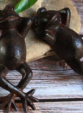 复古手工铁艺青蛙可爱仿真动物户外花园庭院家居装饰摆件杂货创意