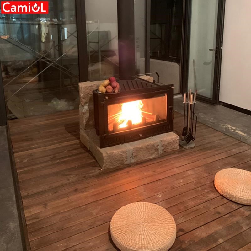 壁炉真火燃木家用取暖器现代欧式铸铁嵌入烧木柴炉芯自Z建民宿别
