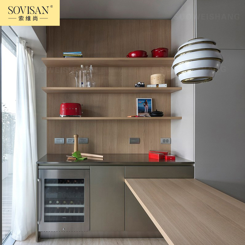 整体304全不锈钢橱柜定制v开放式厨房台面装修家用灶台柜厨柜定做