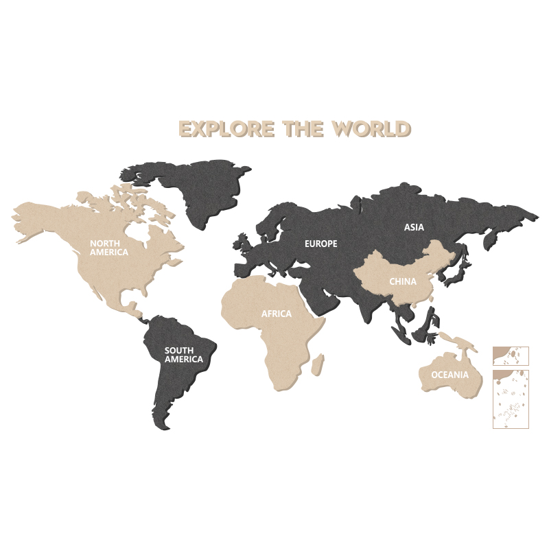 世界地图a墙面装饰画挂画公司背景墙励志文化墙自粘3d立体贴画墙