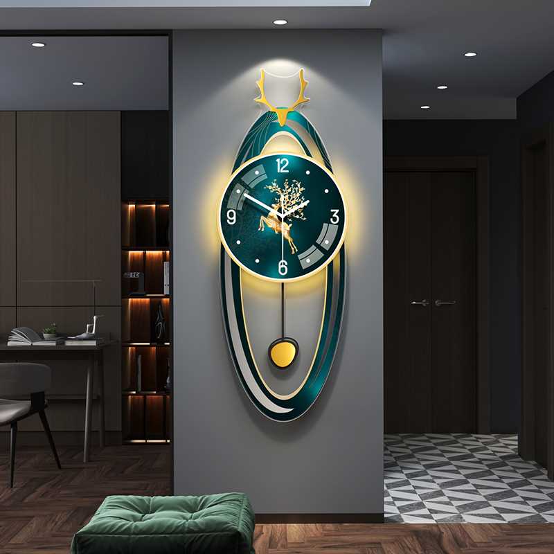 现代轻奢钟表挂钟客厅创意简约大气新款家用时L尚2023挂墙时钟壁