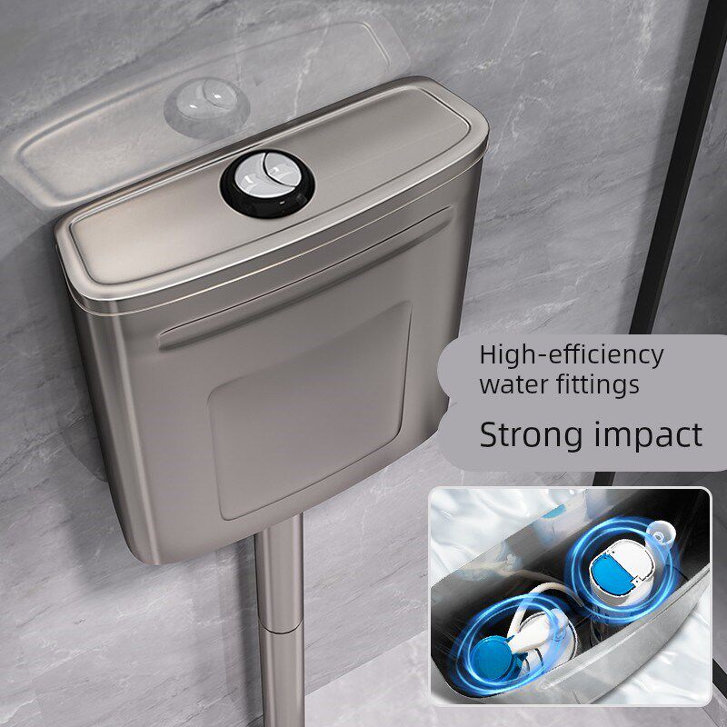 壁挂式不锈钢冲水箱卫生间家用节能蹲便器马桶厕所公共蹲坑冲水桶