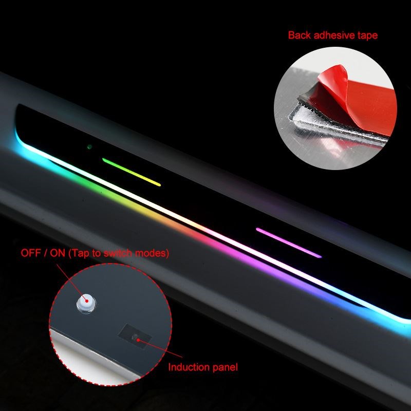 汽车踏板迎宾灯led流光门槛条多模F式可以调节的流光氛围灯四门装