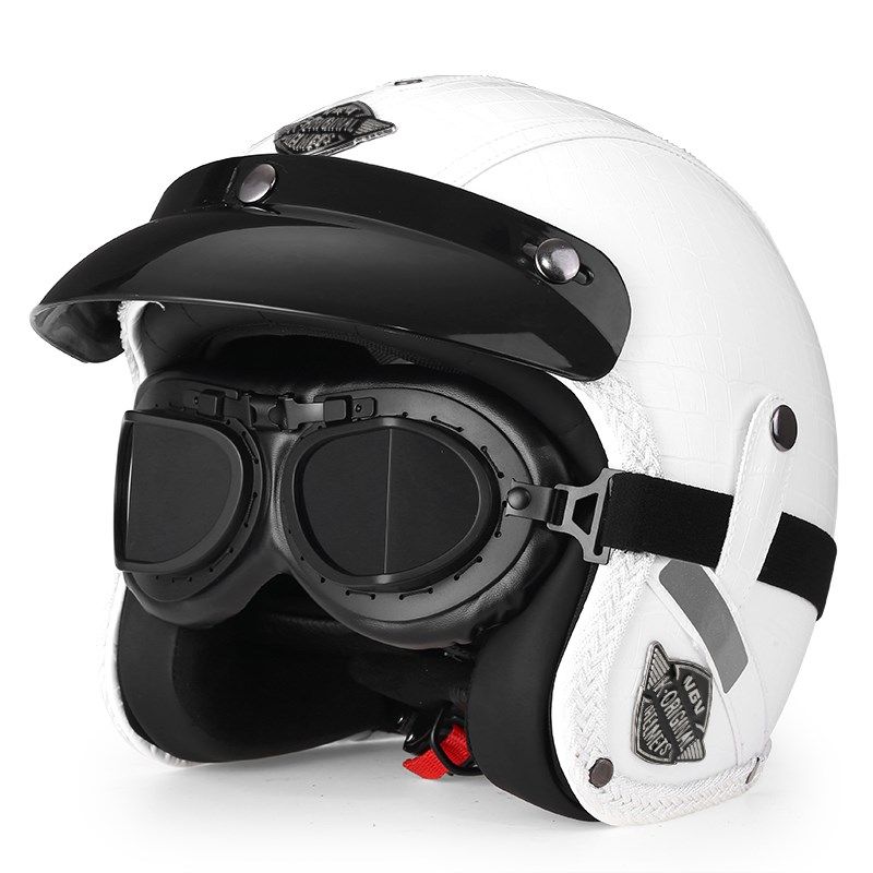 3C认证摩托车头盔男巡航四季机车电动车半盔复古安全四Z分之三盔