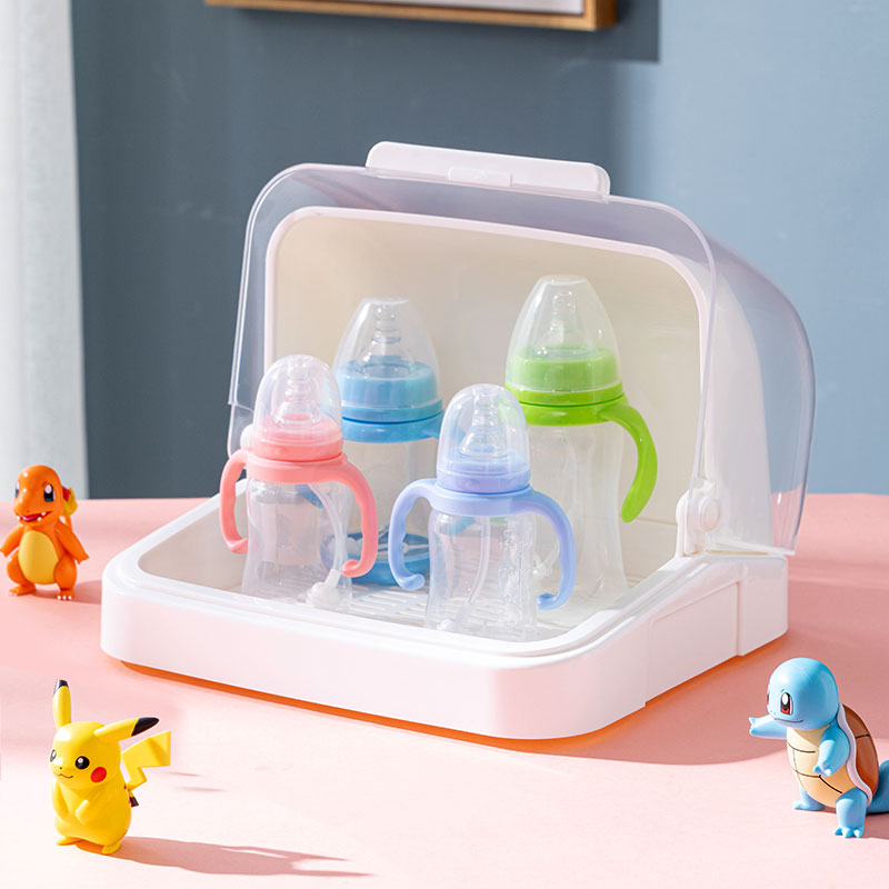 防尘放奶b瓶杯子收纳盒家用玻璃茶杯架沥水托盘置物带盖厨房放碗