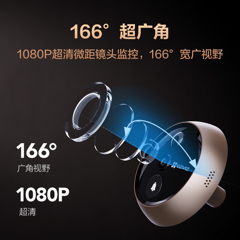 萤石DP2S智能电子猫眼监控家用摄像头手机远程带可视门铃门镜摄像