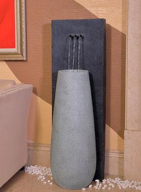 现代简约轻奢办公室落地造景装饰酒店会所客厅流水摆件循环水景观