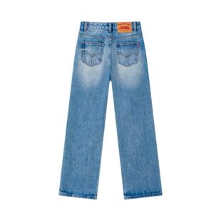 春季新款100棉无弹垂感雪花纹女士牛仔裤遮肉显瘦百搭直筒裤50187