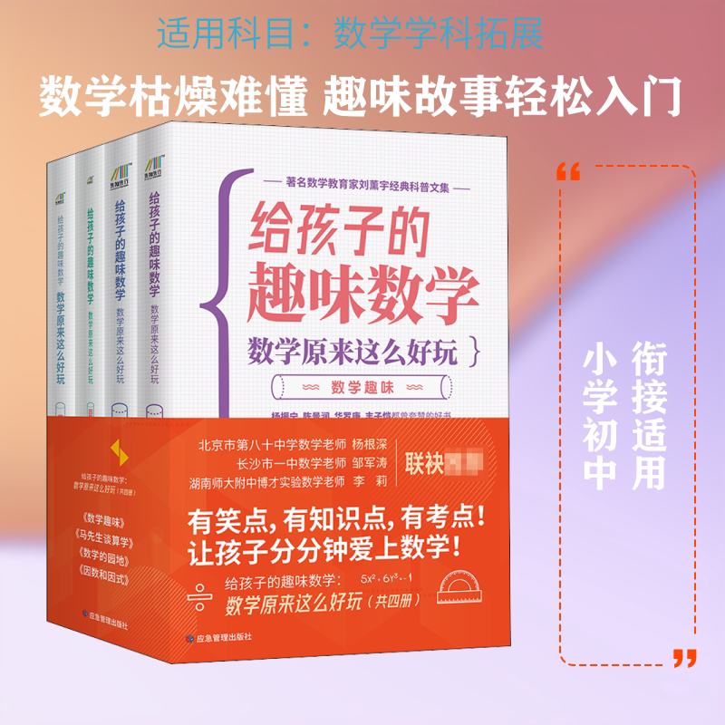 给孩子的趣味数学 数学原来这么好玩(全4册) 应急管理出版社 刘薰宇 著 中学教辅