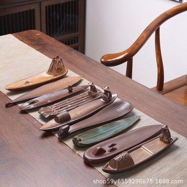 新款禅意一叶泛舟陶瓷线香卧香香插多功能倒流香薰炉檀香创意摆件,家居饰品,香托/香盘/香座/香插,淘宝优惠券,粉丝福利购,淘宝优惠卷