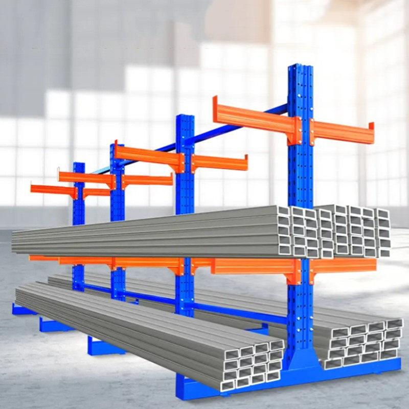 力源型材双悬臂式货架 单面双面支臂货架管材存放悬臂货架2吨承载