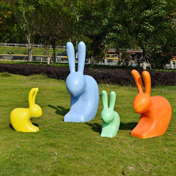 玻璃钢彩色兔子雕塑楼盘小区公园草坪幼儿园造景动物小品摆件定制,家居饰品,户外/庭院摆件,淘宝优惠券,粉丝福利购,淘宝优惠卷