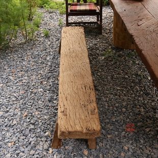 饰长条凳子歇息木椅 店铺装 床尾凳 榻榻米板凳 长方形风化木矮凳