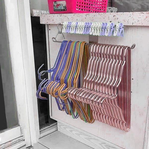 阳台衣架收纳神器免打孔不锈钢挂钩壁挂式家用晾放挂衣架子整理架,收纳整理,金属衣架,淘宝优惠券,粉丝福利购,淘宝优惠卷