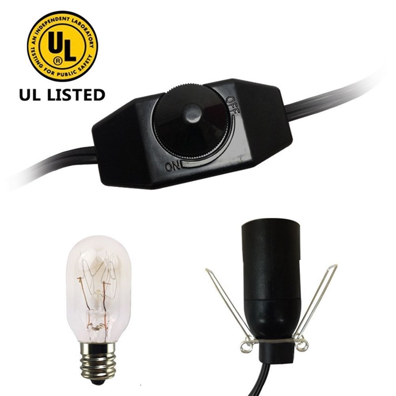 喜马拉雅水晶盐灯可调光灯线+灯泡EB14灯口配15W灯泡 黑白两色可