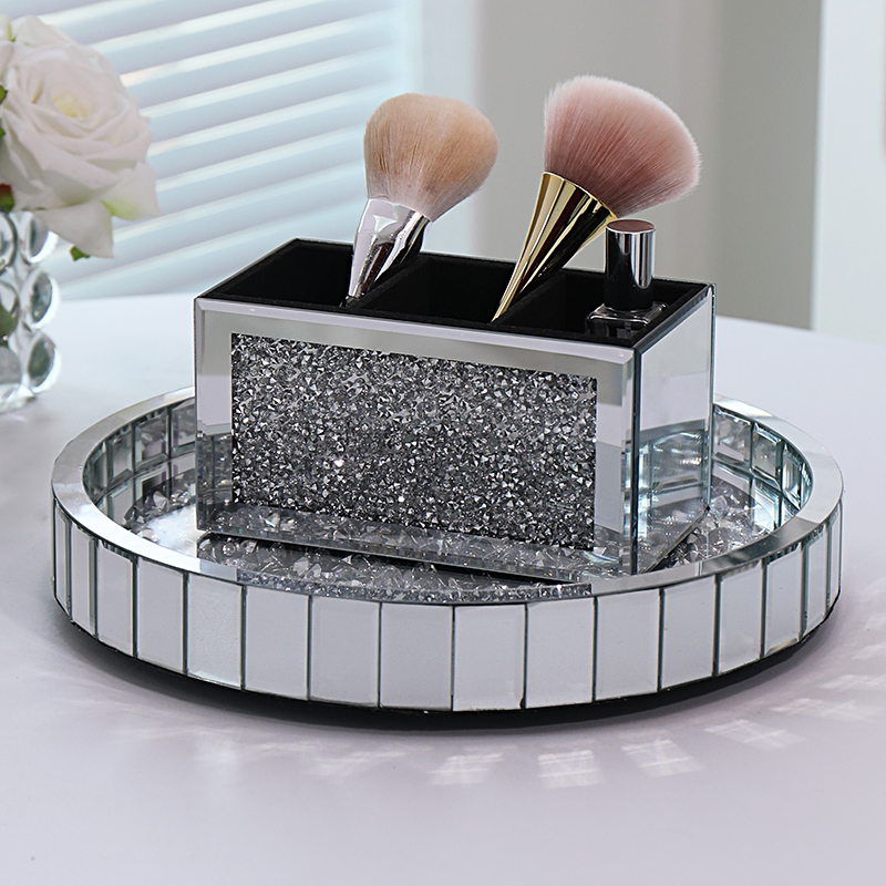 化妆刷收纳桶高级感刷子眼线笔眉笔梳妆台整理盒客厅遥控器收纳盒