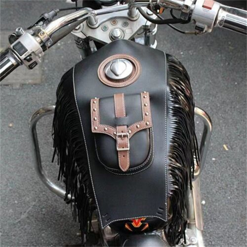 新款复古摩托车改装有须油箱皮套罩工具包油箱包PU皮Y革保护垫防