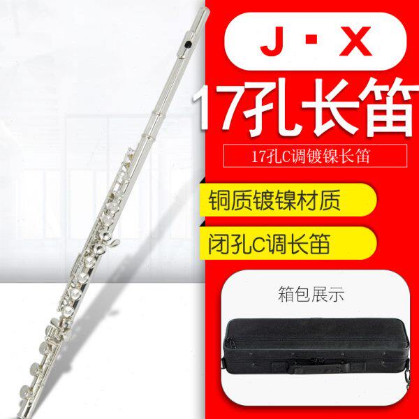 17孔C调闭孔长笛专业演奏级C调E键分割铜管乐器镀镍初学者笛子