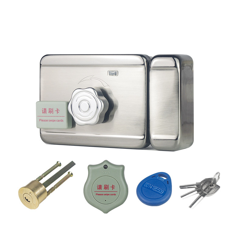 免布线IC门禁锁出租房刷卡一体锁电子遥控电控锁电磁锁防盗铁门