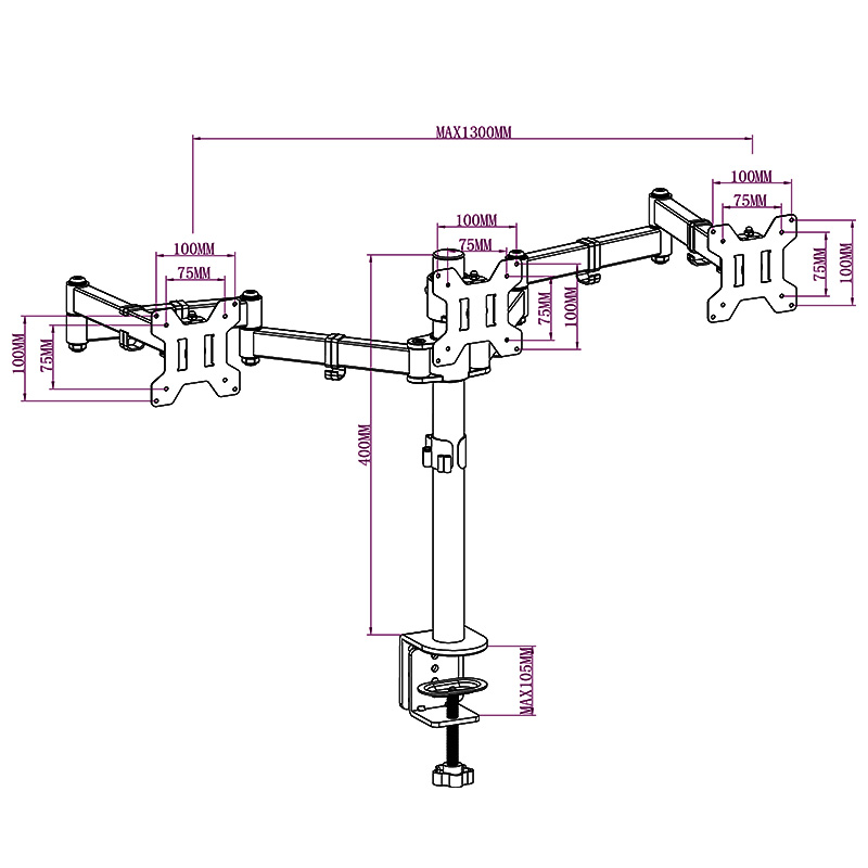 三屏显示器支架桌面三联屏液晶电脑屏幕底座挂架游戏拼接屏支架子