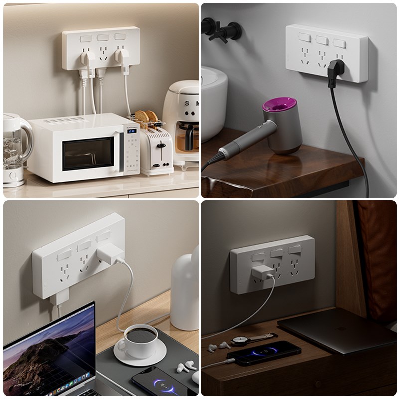 86型插座扩展多功能插座转换器电源多插位多孔位无线插排接线板