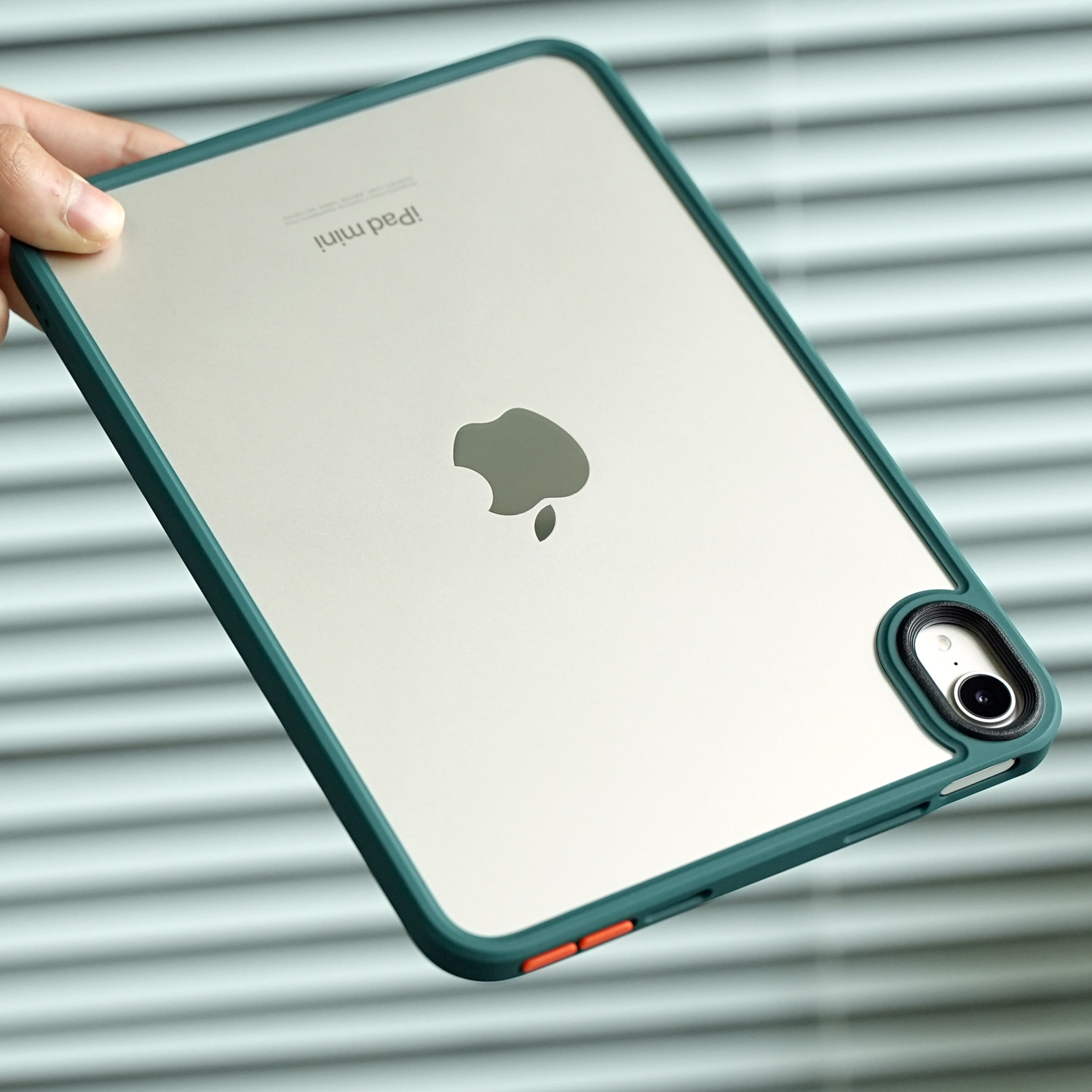 米斯登ipadmini7明盾撞色平板电脑保护套8.3寸适用苹果mini6简约无盖tpu软胶边框透明背板防摔带磁吸笔槽外壳