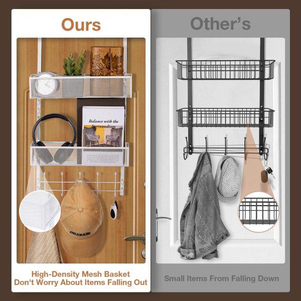 浴室门后收纳架窄款壁挂架挂篮多层卧室免粘免打孔门后置物架放包,收纳整理,化妆品收纳架,淘宝优惠券,粉丝福利购,淘宝优惠卷