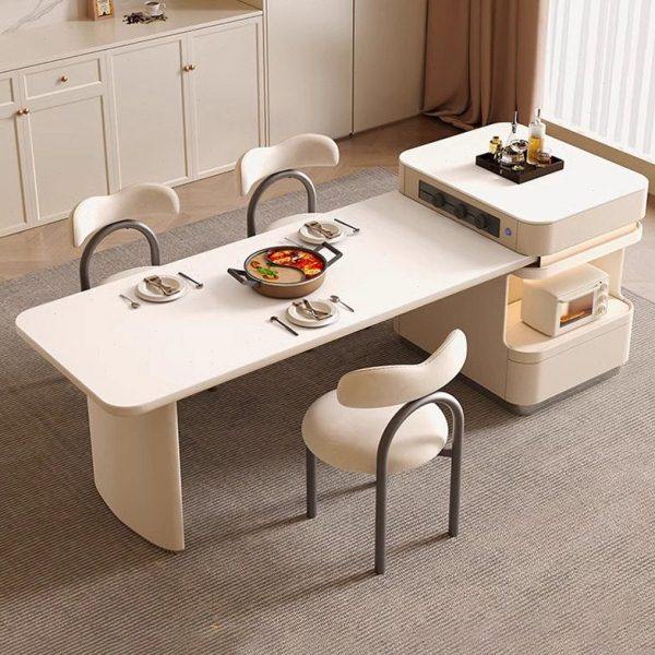 凡创佳品岛台餐桌一体带电磁炉可伸缩岩板家用轻奢现简约中导台,住宅家具,岛台餐桌,淘宝优惠券,粉丝福利购,淘宝优惠卷