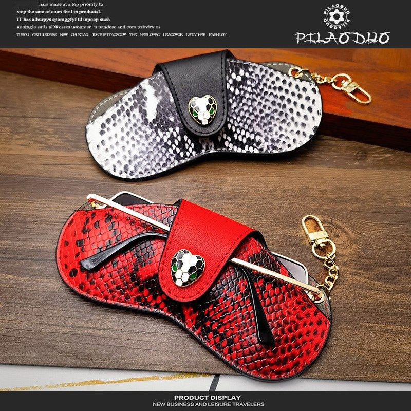 蛇纹女士墨镜包男便携近视眼镜盒太阳眼镜包保护套时尚眼镜袋复古,ZIPPO/瑞士军刀/眼镜,眼镜盒,淘宝优惠券,粉丝福利购,淘宝优惠卷