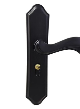 欧式双舌静音门锁现代简约黑色新安装卧室内门屋里家用锁加厚7713