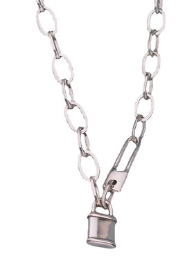 欧美时尚复古h潮酷锁头创意项链女冷淡风气质粗链短款设计个性饰