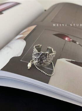 个性链条ins冷淡o风欧美嘻哈原宿复古食指宽版开口关节潮女戒指