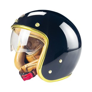 台湾复f古头盔dot姜戈踏板机车摩托车3 4半盔男女电动安全帽3C