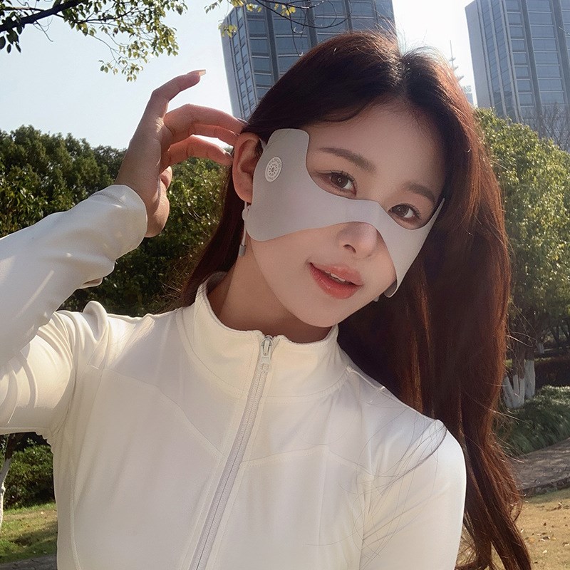户外运动防晒口罩女防紫外线护眼角冰丝无痕蝴蝶面罩X挂耳跑步专