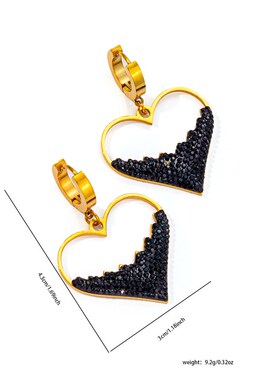 网红饰品套装欧美inns镶钻时尚气质小众设计镂空爱心耳环项链女