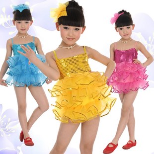 六一儿童演出服表m演服舞台服装拉丁舞儿童舞蹈服亮片纱裙时尚