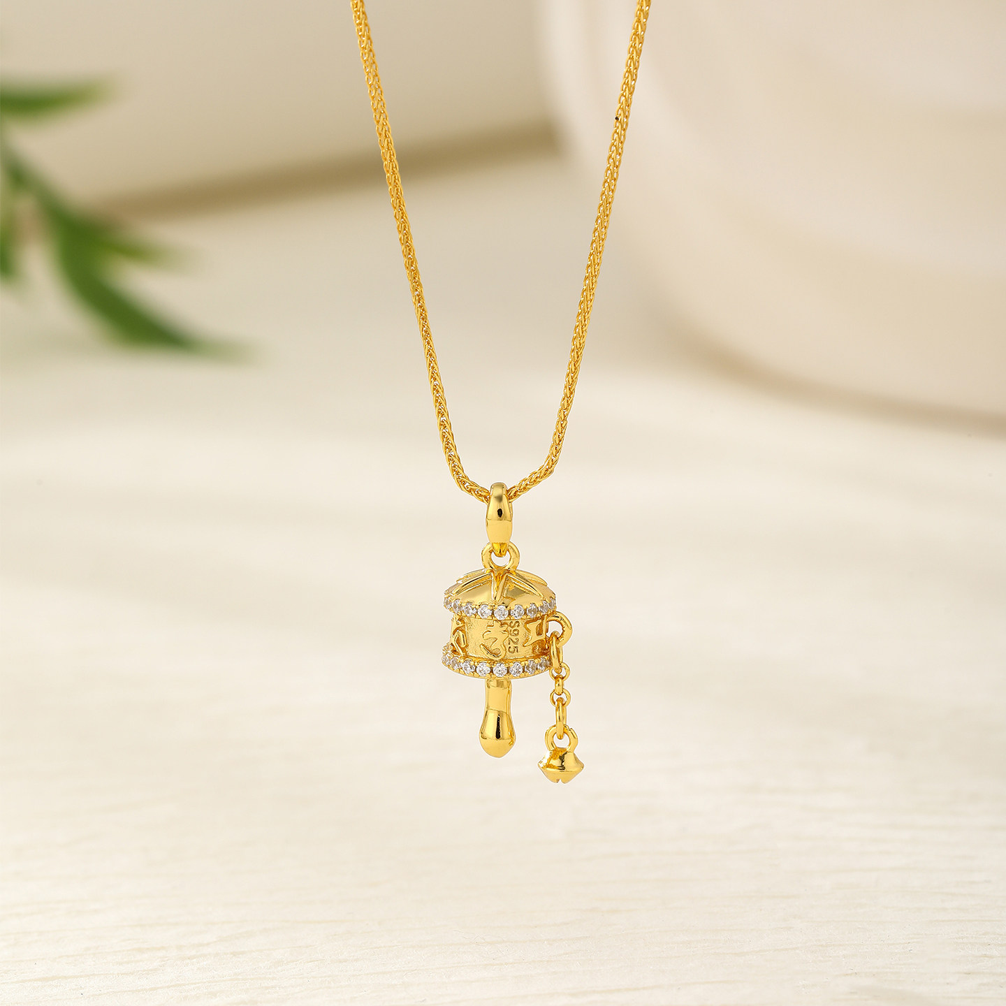 六字真言黄金吊坠女中国风拨浪鼓项链纯银轻奢毛衣链金包银转经轮,饰品/流行首饰/时尚饰品新,项链,淘宝优惠券,粉丝福利购,淘宝优惠卷