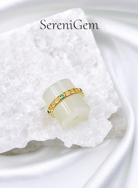 SereniGem谧彩境 S925简约和田玉晴水配链子路路通吊坠